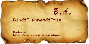 Bibó Annamária névjegykártya